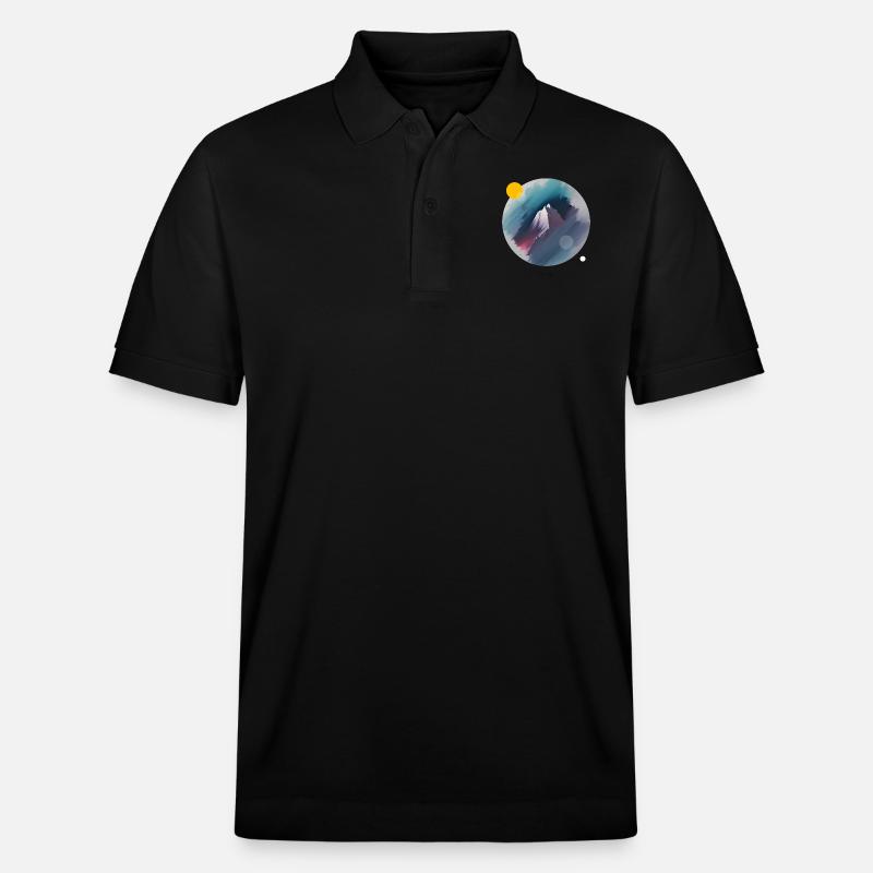 Gemalter Berg - Stanley/Stella Unisex Bio-Poloshirt PREPSTER - Schwarz