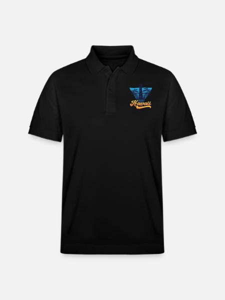 Hawaii Lighthouse Beach Design - Stanley/Stella Unisex Organic Polo Shirt PREPSTER - black