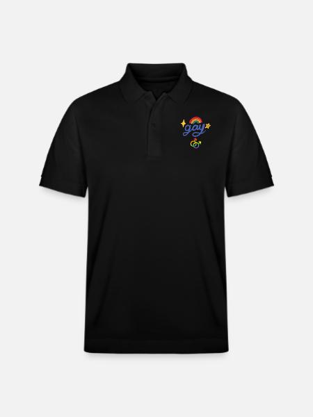 Schwuler Regenbogen - Stanley/Stella Unisex Bio-Poloshirt PREPSTER - Schwarz