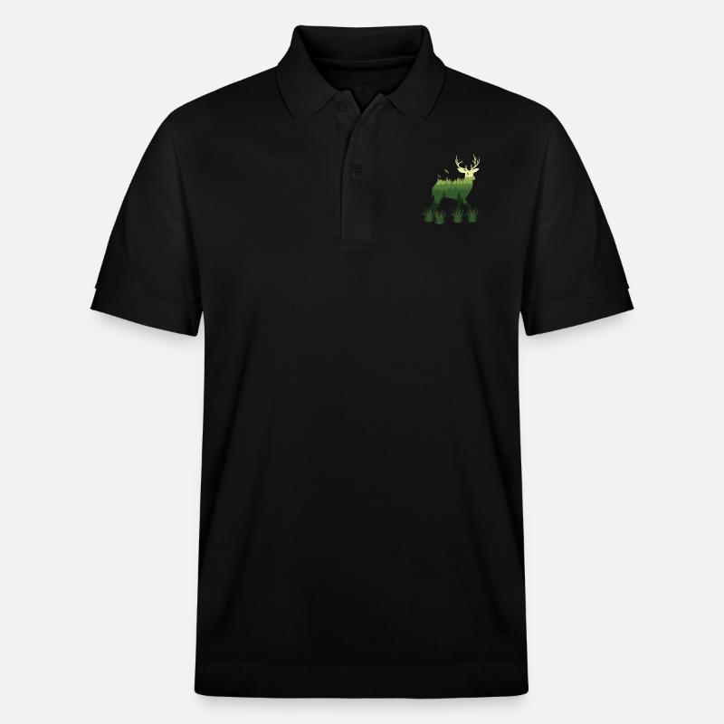 Hirsche der Natur - Stanley/Stella Unisex Bio-Poloshirt PREPSTER - Schwarz