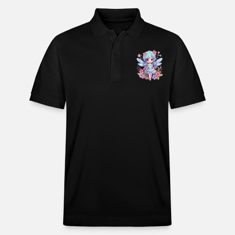 Fée des fleurs magique - Polo PREPSTER bio Stanley/Stella Unisexe - noir