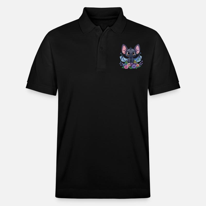 Chauve-souris fleur ludique - Polo PREPSTER bio Stanley/Stella Unisexe - noir