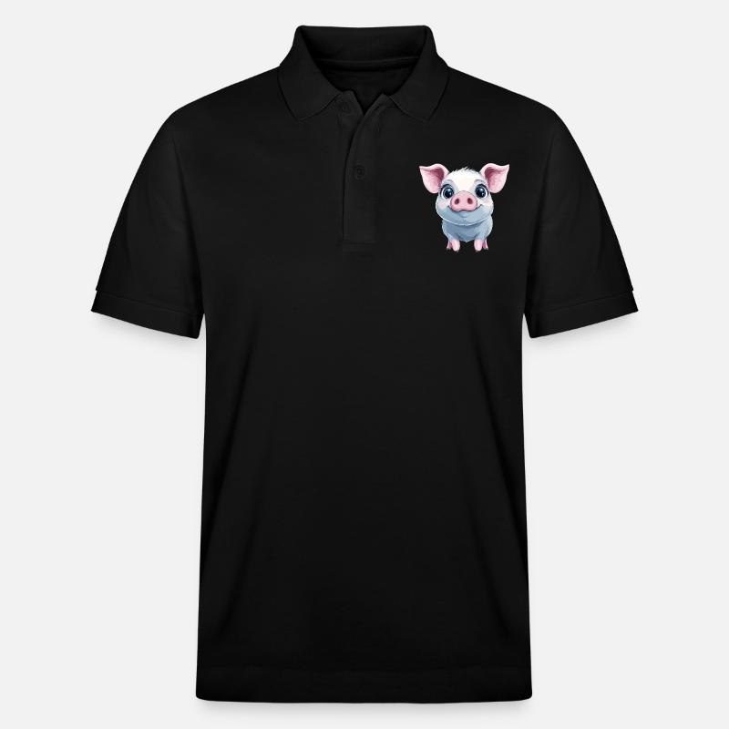 Cochon rose heureux - Polo PREPSTER bio Stanley/Stella Unisexe - noir