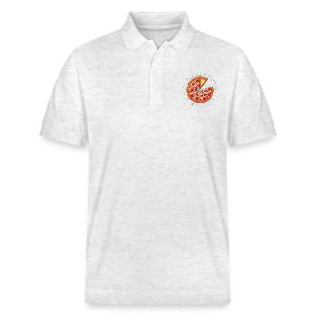 TU ES MA TRANCHE DE PIZZA MANQUANTE - Polo PREPSTER bio Stanley/Stella Unisexe - blanc chiné - Devant - Roxy (174cm) & Andy (188cm)