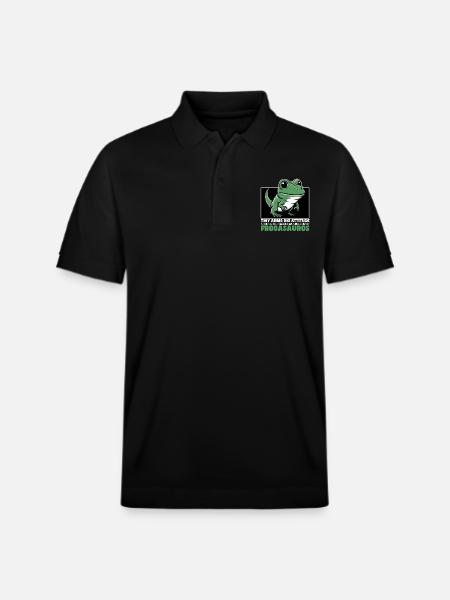 TINY ARMS BIG ATTITUDE - FROGASAURUS - Stanley/Stella Unisex Organic Polo Shirt PREPSTER - black