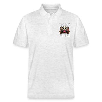 PROFESSIONAL THIRD WHEEL - GIFT - Stanley/Stella Unisex Organic Polo Shirt PREPSTER - heather white - Front - Roxy (174cm) & Andy (188cm)