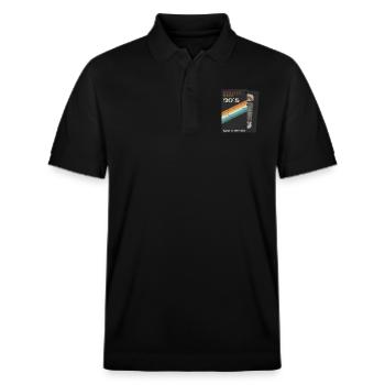 Zurück in die 90´s VHS - Stanley/Stella Unisex Bio-Poloshirt PREPSTER - Schwarz - Vorne - Roxy (174cm) & Andy (188cm)