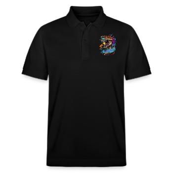 Roaring Evolution - Stanley/Stella Unisex Organic Polo Shirt PREPSTER - black - Front - Roxy (174cm) & Andy (188cm)