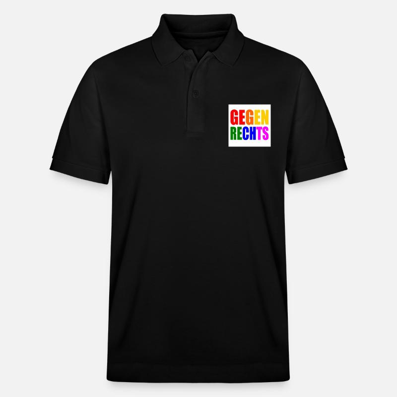 Gegen rechts - Stanley/Stella Unisex Bio-Poloshirt PREPSTER - Schwarz