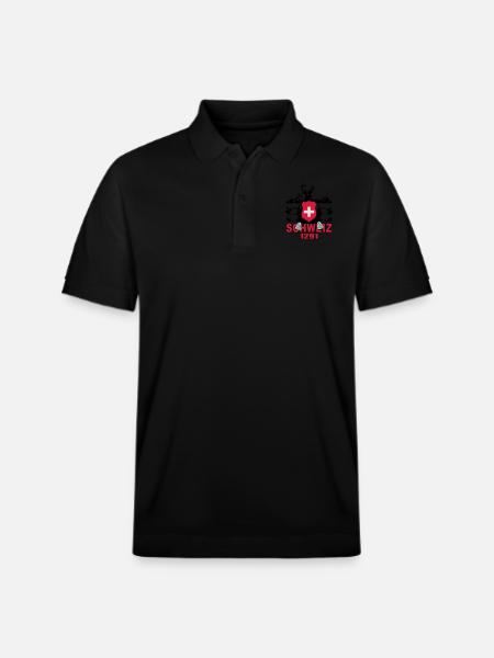 Schweiz Milchkuh 1291 - Stanley/Stella Unisex Bio-Poloshirt PREPSTER - Schwarz