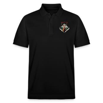 South Tyrolean girl with deer, loyalty to the land - Stanley/Stella Unisex Organic Polo Shirt PREPSTER - black - Front - Roxy (174cm) & Andy (188cm)