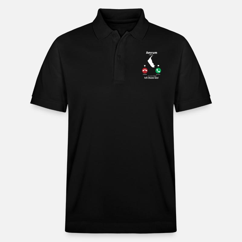 Amrum ruft an... - Stanley/Stella Unisex Bio-Poloshirt PREPSTER - Schwarz