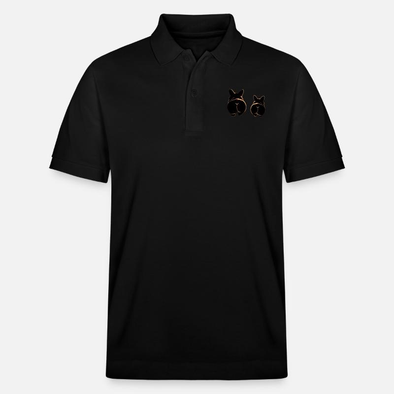 Deux corgis avec de jolis fesses - Polo PREPSTER bio Stanley/Stella Unisexe - noir