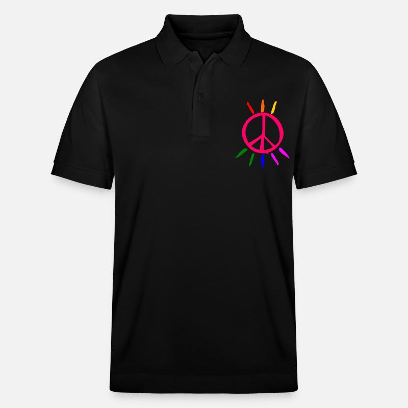 lgbt Peacezeichen - Stanley/Stella Unisex Bio-Poloshirt PREPSTER - Schwarz