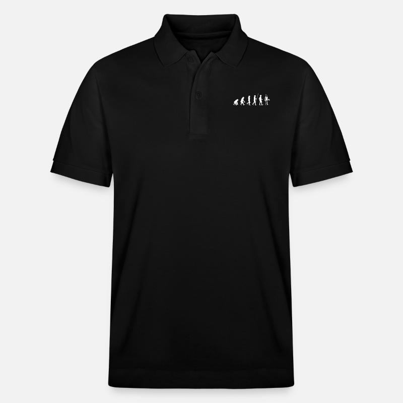 Evolution - Robot - White - Stanley/Stella Unisex Organic Polo Shirt PREPSTER - black