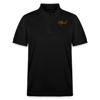 the original - Stanley/Stella Unisex Organic Polo Shirt PREPSTER - black - Front - Roxy (174cm) & Andy (188cm)