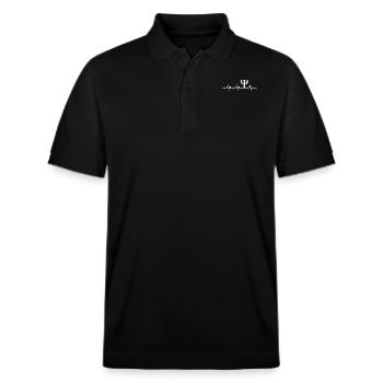 T-shirt psychique de battement de coeur de symbole psychologue drôle - Polo PREPSTER bio Stanley/Stella Unisexe - noir - Devant - Roxy (174cm) & Andy (188cm)
