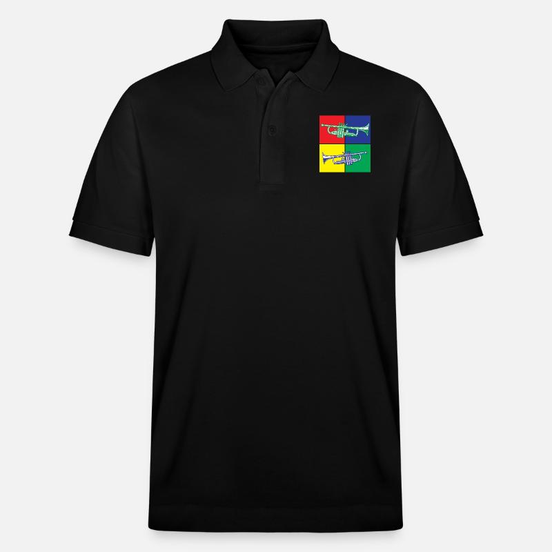 Trompette Pop Art - Polo PREPSTER bio Stanley/Stella Unisexe - noir
