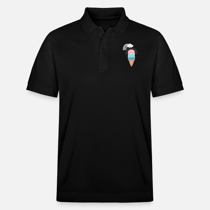Niedliches Regenbogen-Eiscreme-Geschenk - Stanley/Stella Unisex Bio-Poloshirt PREPSTER - Schwarz