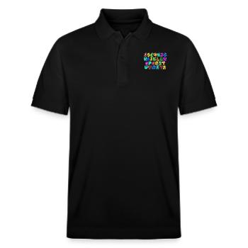 Alphabet for student - Stanley/Stella Unisex Organic Polo Shirt PREPSTER - black - Front - Roxy (174cm) & Andy (188cm)