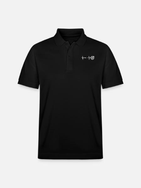 Darts Dart Lebenslinie T-shirt Herzschlag Geschenk - Stanley/Stella Unisex Bio-Poloshirt PREPSTER - Schwarz