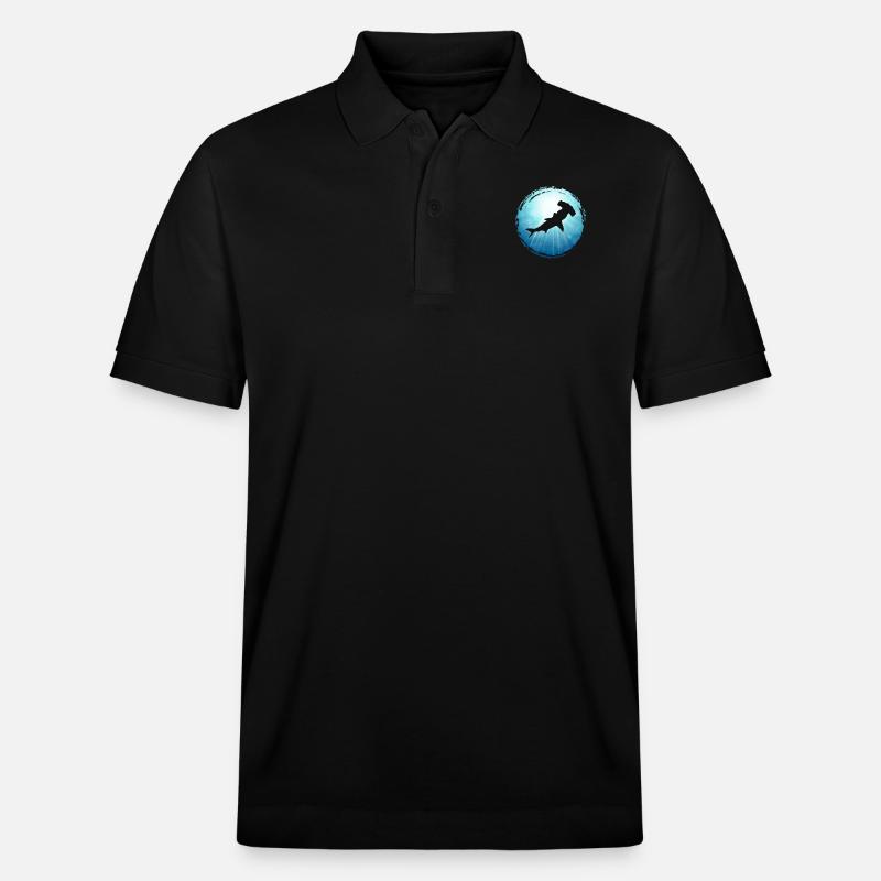 Chemise de plongée avec requin marteau et requin marteau - Polo PREPSTER bio Stanley/Stella Unisexe - noir