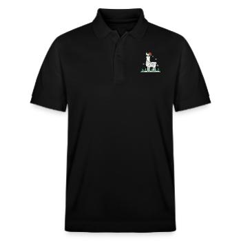 Alpaka Lama Weihnachten Lustig Cool Geschenk - Stanley/Stella Unisex Bio-Poloshirt PREPSTER - Schwarz - Vorne - Roxy (174cm) & Andy (188cm)