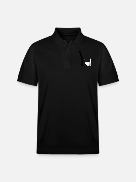 WC logo stående tisse piss toilet toilet alder - Stanley/Stella PREPSTER økologisk unisex poloshirt - sort