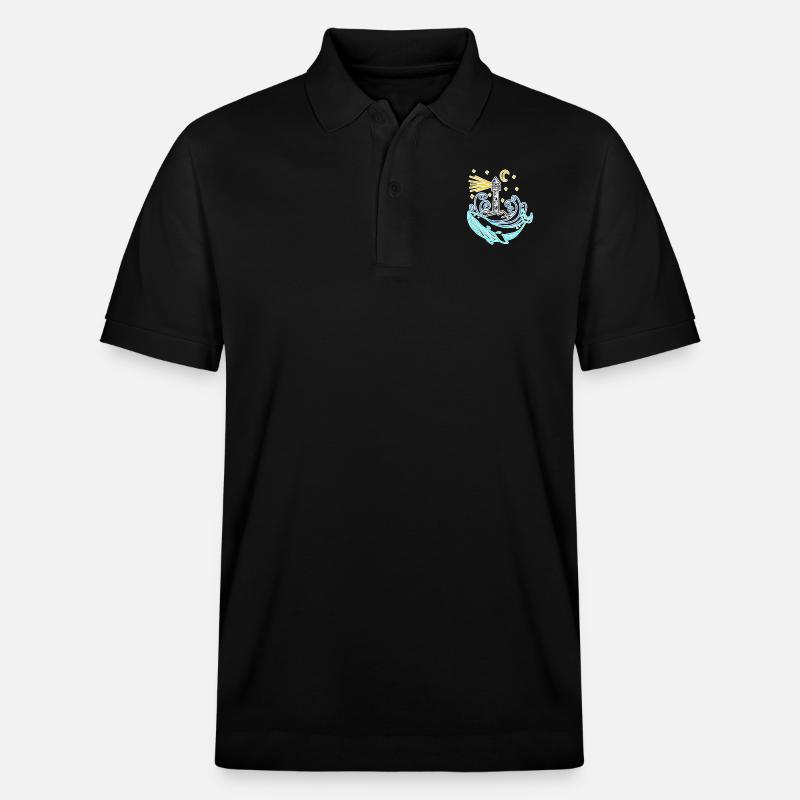 Phare côte mer mer - Polo PREPSTER bio Stanley/Stella Unisexe - noir