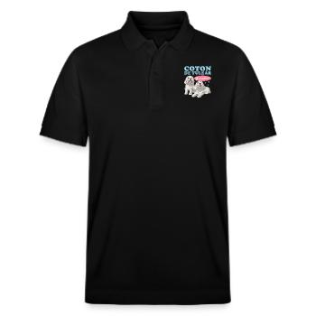 Coton de Tuléar Grand-mère Propriétaire de Chien Cadeau - Polo PREPSTER bio Stanley/Stella Unisexe - noir - Devant - Roxy (174cm) & Andy (188cm)