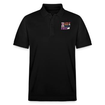 Book Reader Reading Literature Bookworm Gift Idea - Stanley/Stella Unisex Organic Polo Shirt PREPSTER - black - Front - Roxy (174cm) & Andy (188cm)