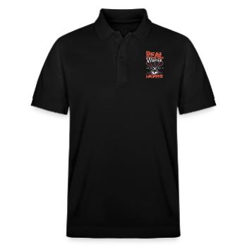 Lacrosse-spieler Lacrosse-trainer Lax Player - Stanley/Stella Unisex Bio-Poloshirt PREPSTER - Schwarz - Vorne - Roxy (174cm) & Andy (188cm)