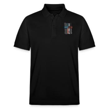 Une nation sous le drapeau américain - Polo PREPSTER bio Stanley/Stella Unisexe - noir - Devant - Roxy (174cm) & Andy (188cm)