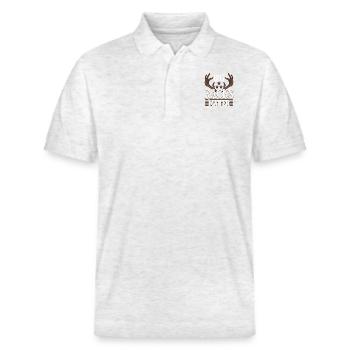 Chasse au cerf Chasseurs de cerfs Saison de chasse au chevreuil Chasse au chevreuil - Polo PREPSTER bio Stanley/Stella Unisexe - blanc chiné - Devant - Roxy (174cm) & Andy (188cm)