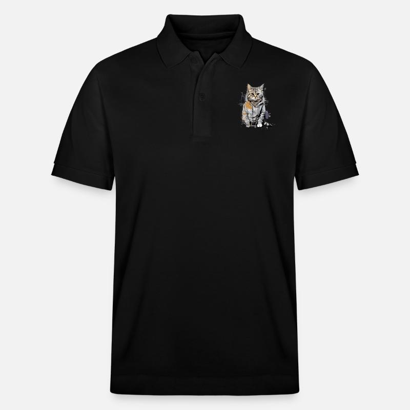 Koco die Katze - Stanley/Stella Unisex Bio-Poloshirt PREPSTER - Schwarz