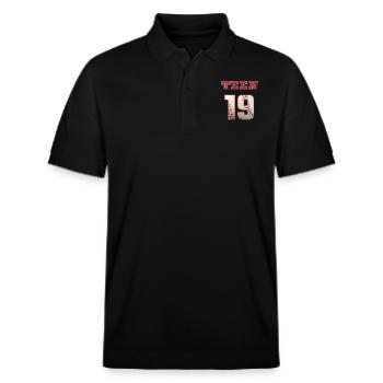 Baseball TEEN 19 - Stanley/Stella Unisex Bio-Poloshirt PREPSTER - Schwarz - Vorne - Roxy (174cm) & Andy (188cm)