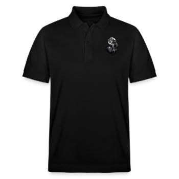 Forêt avec pleine lune et loup gris animal sauvage - Polo PREPSTER bio Stanley/Stella Unisexe - noir - Devant - Roxy (174cm) & Andy (188cm)