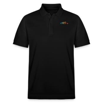 Wasserballtorwart Entwicklung des Menschen Sport - Stanley/Stella Unisex Bio-Poloshirt PREPSTER - Schwarz - Vorne - Roxy (174cm) & Andy (188cm)