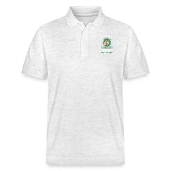 I use multi-million dollar satellites lust - Stanley/Stella Unisex Organic Polo Shirt PREPSTER - heather white - Front - Roxy (174cm) & Andy (188cm)