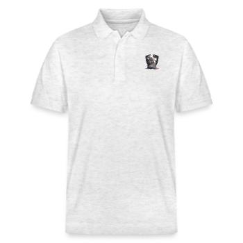 Christlicher Bibelvers Religiöses Kreuz Anime Cool - Stanley/Stella Unisex Bio-Poloshirt PREPSTER - Weiß meliert - Vorne - Roxy (174cm) & Andy (188cm)