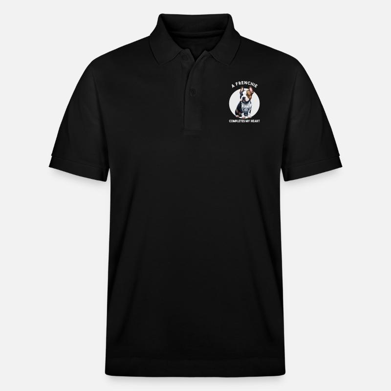 A Frenchie completes my heart - Stanley/Stella Unisex Bio-Poloshirt PREPSTER - Schwarz