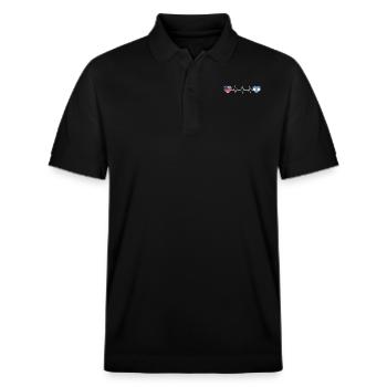 Israel - Stanley/Stella Unisex Bio-Poloshirt PREPSTER - Schwarz - Vorne - Roxy (174cm) & Andy (188cm)