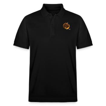 Thanksgiving Day Turkey game Hockey Player - Stanley/Stella Unisex Organic Polo Shirt PREPSTER - black - Front - Roxy (174cm) & Andy (188cm)