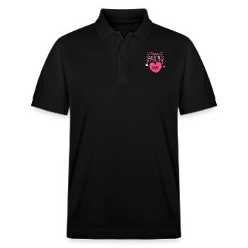 Happy Valentine's Day Be Mine Cute Herzen V-Day - Stanley/Stella Unisex Bio-Poloshirt PREPSTER - Schwarz - Vorne - Roxy (174cm) & Andy (188cm)