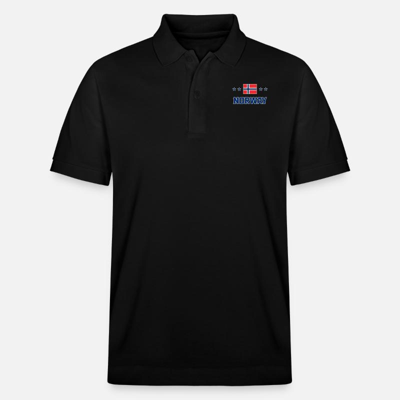 Norwegen - Stanley/Stella Unisex Bio-Poloshirt PREPSTER - Schwarz