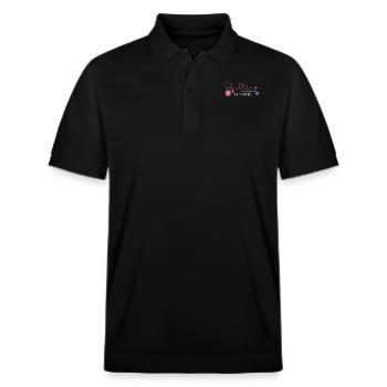 Quilting Skills Loading Funny Sewing Machine - Stanley/Stella Unisex Organic Polo Shirt PREPSTER - black - Front - Roxy (174cm) & Andy (188cm)