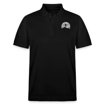 Funny Hike Outdoor Camping Backpack - Stanley/Stella Unisex Organic Polo Shirt PREPSTER - black - Front - Roxy (174cm) & Andy (188cm)