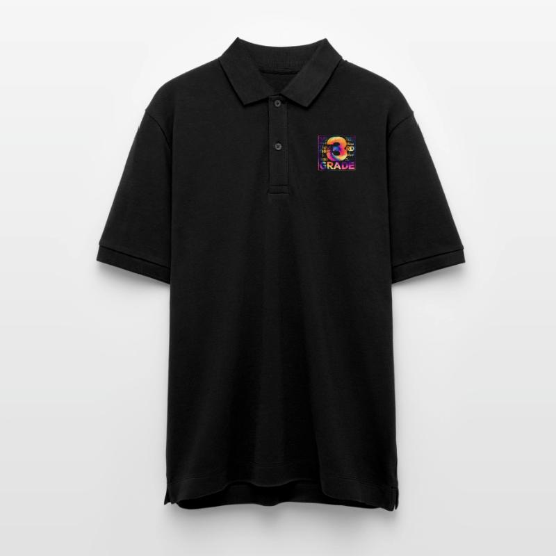 Tie Dye 3rd Grade Third Typography Team Students Stanley/Stella Unisex Organic Polo Shirt PREPSTER
