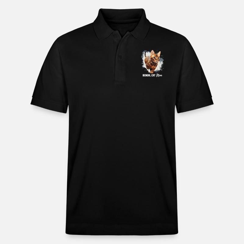 Bengal Cat - Stanley/Stella Unisex Bio-Poloshirt PREPSTER - Schwarz