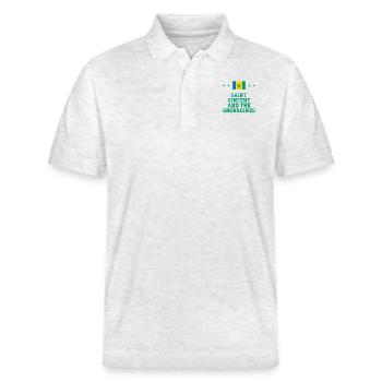 Saint Vincent and the Grenadines - Stanley/Stella Unisex Organic Polo Shirt PREPSTER - heather white - Front - Roxy (174cm) & Andy (188cm)